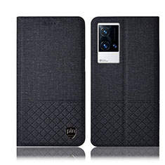 Cloth Case Stands Flip Cover H13P for Vivo iQOO 8 Pro 5G Black