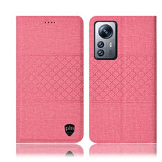 Cloth Case Stands Flip Cover H13P for Xiaomi Mi 12 Lite 5G Pink