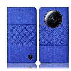 Cloth Case Stands Flip Cover H13P for Xiaomi Mi 12S Ultra 5G Blue