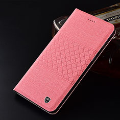 Cloth Case Stands Flip Cover H14P for Motorola Moto Edge 20 Lite 5G Pink
