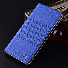 Cloth Case Stands Flip Cover H14P for Motorola Moto Edge 20 Pro 5G Blue