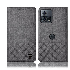 Cloth Case Stands Flip Cover H14P for Motorola Moto Edge 30 Fusion 5G Gray