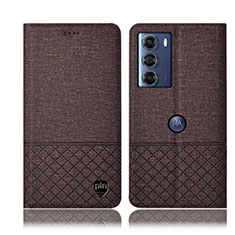 Cloth Case Stands Flip Cover H14P for Motorola Moto Edge S30 5G Brown