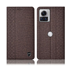 Cloth Case Stands Flip Cover H14P for Motorola Moto Edge X30 Pro 5G Brown