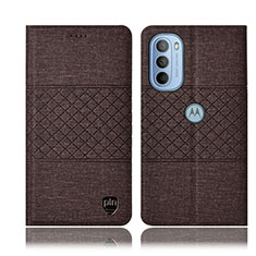Cloth Case Stands Flip Cover H14P for Motorola Moto G31 Brown