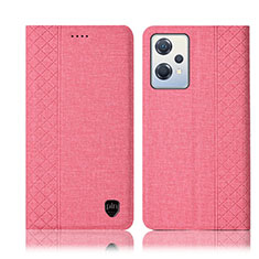 Cloth Case Stands Flip Cover H14P for OnePlus Nord CE 2 Lite 5G Pink
