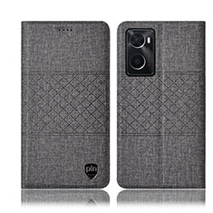 Cloth Case Stands Flip Cover H14P for Oppo A36 Gray
