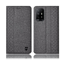Cloth Case Stands Flip Cover H14P for Oppo F19 Pro+ Plus 5G Gray