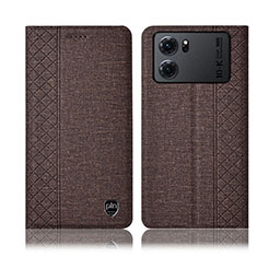 Cloth Case Stands Flip Cover H14P for Oppo K10 5G Brown