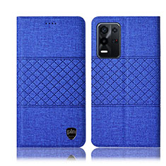 Cloth Case Stands Flip Cover H14P for Oppo K9X 5G Blue