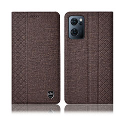 Cloth Case Stands Flip Cover H14P for Oppo Reno7 5G Brown