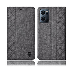 Cloth Case Stands Flip Cover H14P for Oppo Reno7 5G Gray