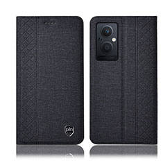 Cloth Case Stands Flip Cover H14P for Oppo Reno7 Lite 5G Black