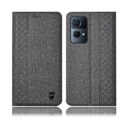Cloth Case Stands Flip Cover H14P for Oppo Reno7 Pro 5G Gray