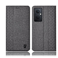 Cloth Case Stands Flip Cover H14P for Oppo Reno8 Z 5G Gray
