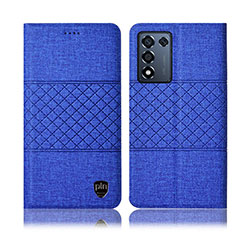 Cloth Case Stands Flip Cover H14P for Realme 9 SE 5G Blue