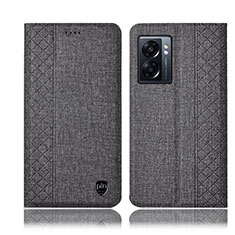 Cloth Case Stands Flip Cover H14P for Realme Narzo 50 5G Gray