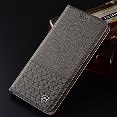 Cloth Case Stands Flip Cover H14P for Samsung Galaxy S24 Ultra 5G Gray