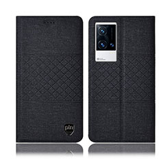 Cloth Case Stands Flip Cover H14P for Vivo iQOO 8 5G Black