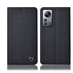 Cloth Case Stands Flip Cover H14P for Xiaomi Mi 12 5G Black