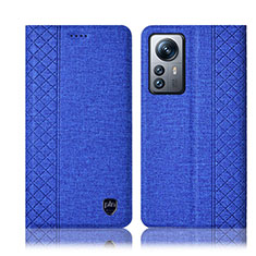 Cloth Case Stands Flip Cover H14P for Xiaomi Mi 12 5G Blue