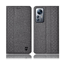 Cloth Case Stands Flip Cover H14P for Xiaomi Mi 12 5G Gray
