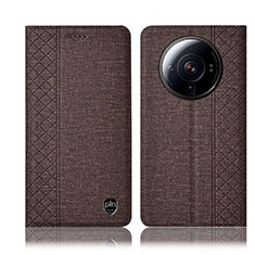 Cloth Case Stands Flip Cover H14P for Xiaomi Mi 12 Ultra 5G Brown