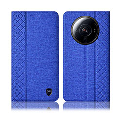 Cloth Case Stands Flip Cover H14P for Xiaomi Mi 12S Ultra 5G Blue