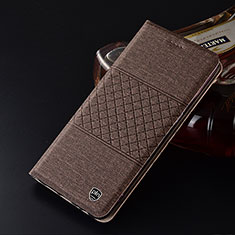 Cloth Case Stands Flip Cover H21P for Xiaomi Redmi 9C Brown