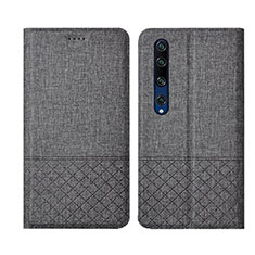 Cloth Case Stands Flip Cover L01 for Xiaomi Mi 10 Gray