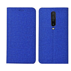 Cloth Case Stands Flip Cover L01 for Xiaomi Redmi K30 4G Blue