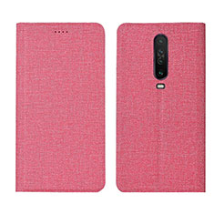 Cloth Case Stands Flip Cover L01 for Xiaomi Redmi K30 4G Pink