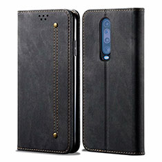 Cloth Case Stands Flip Cover L02 for Xiaomi Redmi K30 4G Black