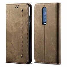 Cloth Case Stands Flip Cover L02 for Xiaomi Redmi K30 4G Gray