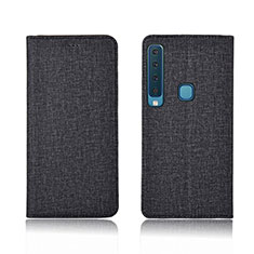 Cloth Case Stands Flip Holder Cover for Samsung Galaxy A9 (2018) A920 Black