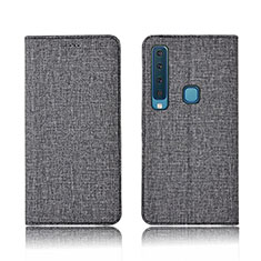 Cloth Case Stands Flip Holder Cover for Samsung Galaxy A9 (2018) A920 Gray