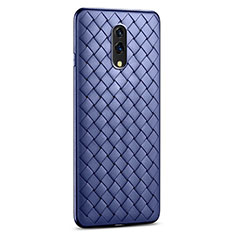 Custodia Silicone Morbida In Pelle Cover S01 per Oppo Realme X Blu