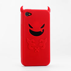 Evil Devil Demon Silicone Soft Case for Apple iPhone 4 Red