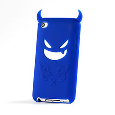 Evil Devil Demon Silicone Soft Case for Apple iPod Touch 4 Blue