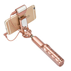 Extendable Folding Handheld Selfie Stick Tripod Bluetooth Remote Shutter Universal S17 for Oppo A53s 5G Gold
