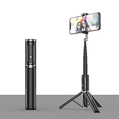 Extendable Folding Handheld Selfie Stick Tripod Bluetooth Remote Shutter Universal T26 for Motorola Moto G52j 5G Black