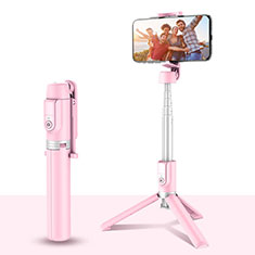 Extendable Folding Handheld Selfie Stick Tripod Bluetooth Remote Shutter Universal T28 Pink