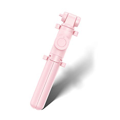 Extendable Folding Handheld Selfie Stick Tripod Bluetooth Remote Shutter Universal T29 Pink