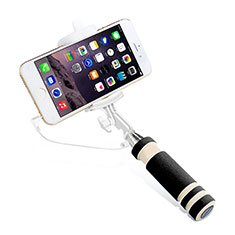 Extendable Folding Wired Handheld Selfie Stick Universal S01 for Huawei P Smart 2021 Black
