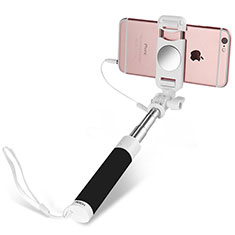 Extendable Folding Wired Handheld Selfie Stick Universal S02 for Oppo Reno8 Lite 5G Black
