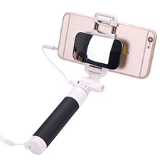 Extendable Folding Wired Handheld Selfie Stick Universal S04 for Oppo Reno6 Z 5G Black