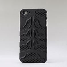 Fish Bone Mesh Hole Hard Rigid Case Cover for Apple iPhone 4 Black