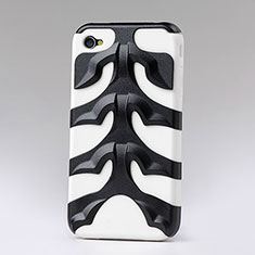 Fish Bone Silicone Case Cover for Apple iPhone 4 Black