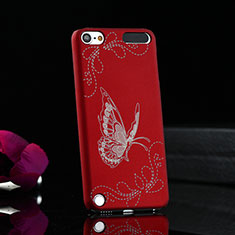 Hard Rigid Plastic Case Butterfly Cover for Apple iPod Touch 5 Red