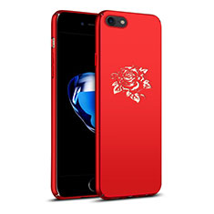 Hard Rigid Plastic Case Flowers Cover for Apple iPhone 8 Red